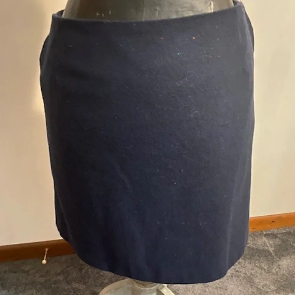 Joules Hannah Blue/Red tweed wool blend pencil skirt, size 14